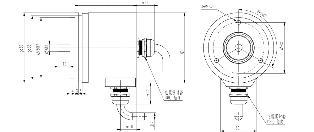 Parallel IO Absolute Industrial Encoder SAS/M58-Siwedi