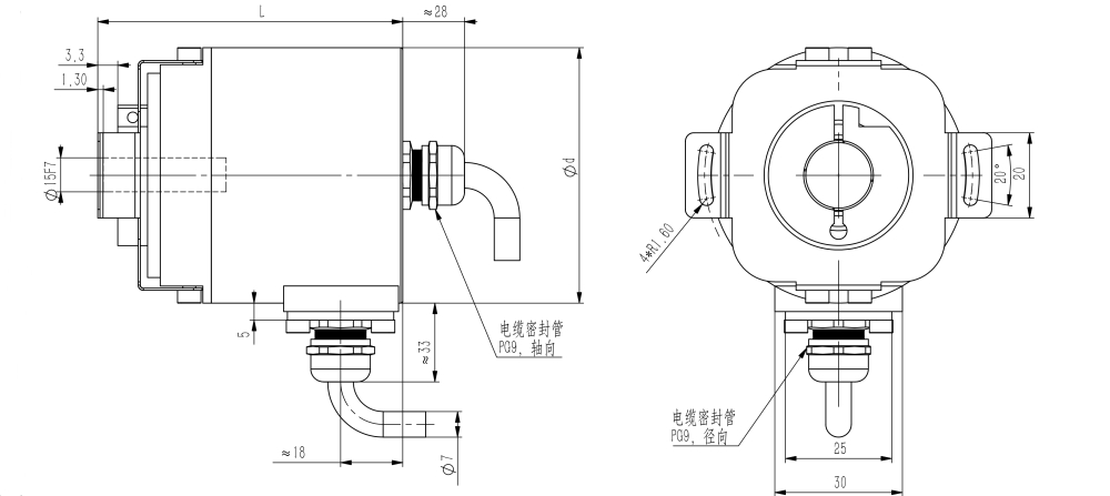 Parallel IO Absolute Industrial Encoder SAS/M58-Siwedi