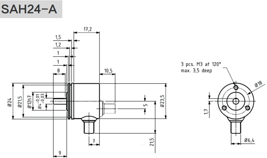 24mm Solid Shaft Blind Hole Type Compact Incremental Encoders-Siwidi