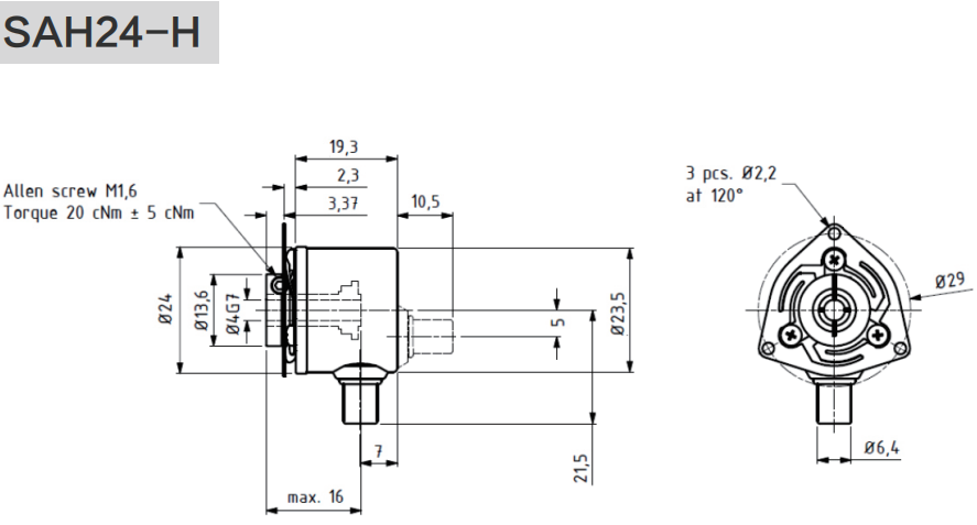 24mm Solid Shaft Blind Hole Type Compact Incremental Encoders-Siwidi
