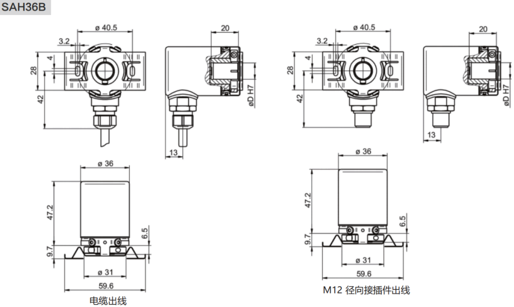 36mm Solid Shaft Blind Hole Type Incremental Encoders - Civiti