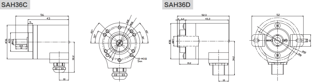 36mm Solid Shaft Blind Hole Type Incremental Encoders - Civiti
