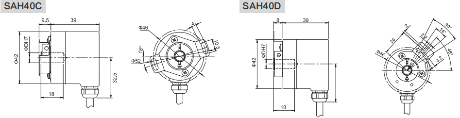40mm Solid Shaft Blind Hole Type Incremental Encoders - Civiti