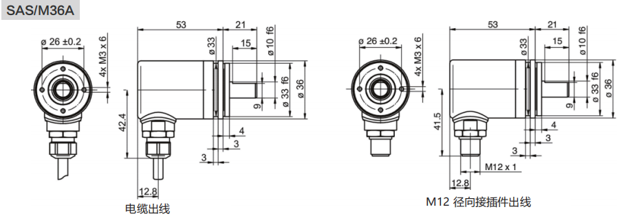 RS485, MODBUS-RTU Industrial Absolute Encoder SAS/M36 - Civiti
