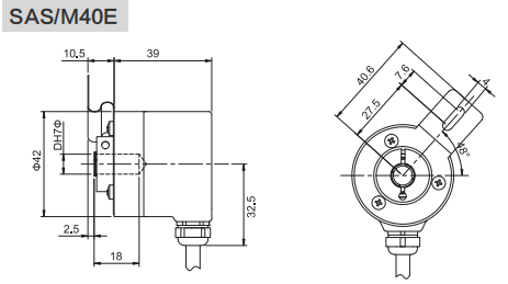 4-20MA, 0-20MA, 0-10V, 0-5V Industrial Absolute Encoder SAS/M40-Siwedi